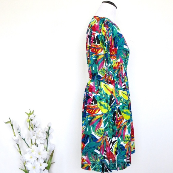 Lauren Ralph Lauren Rainforest Tropical Farrah Swimsuit Cover Up Dress SZ M - Picture 8 of 11